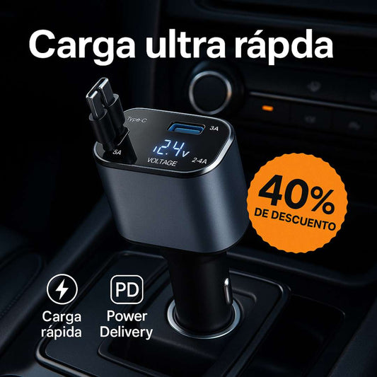 AutoVolt™ Retract Pro – Carga Inteligente sin Enredos para tus Viajes