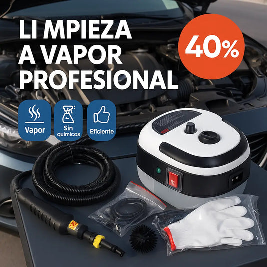 Limpieza a vapor profesional para tu carro, sin esfuerzo y sin químicos.