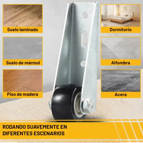 SlidePro™ – ¡PROMO 2x1! Paga 2 y Lleva 4 Ruedas de Perfil Bajo para Muebles