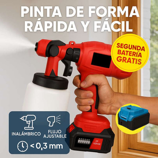 PintaPro Max™ – Pistola de Pintura Inalámbrica 🎁 ¡Incluye segunda batería totalmente GRATIS!