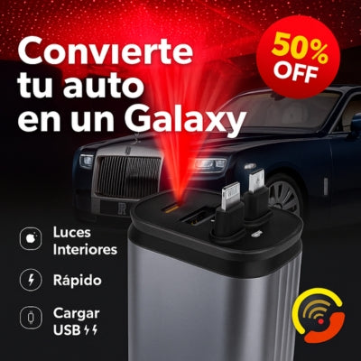 GalaxyDrive™ Luz, carga, orden y estilo para tu auto.
