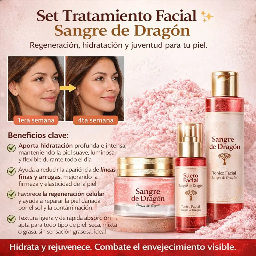 Kit Sangre de Dragón 3 en 1: Hidratación Profunda + Piel Más Luminosa (Día y Noche)