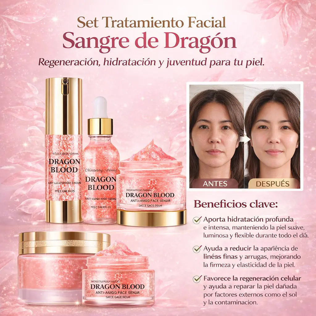 Kit Sangre de Dragón 3 en 1: Hidratación Profunda + Piel Más Luminosa (Día y Noche)