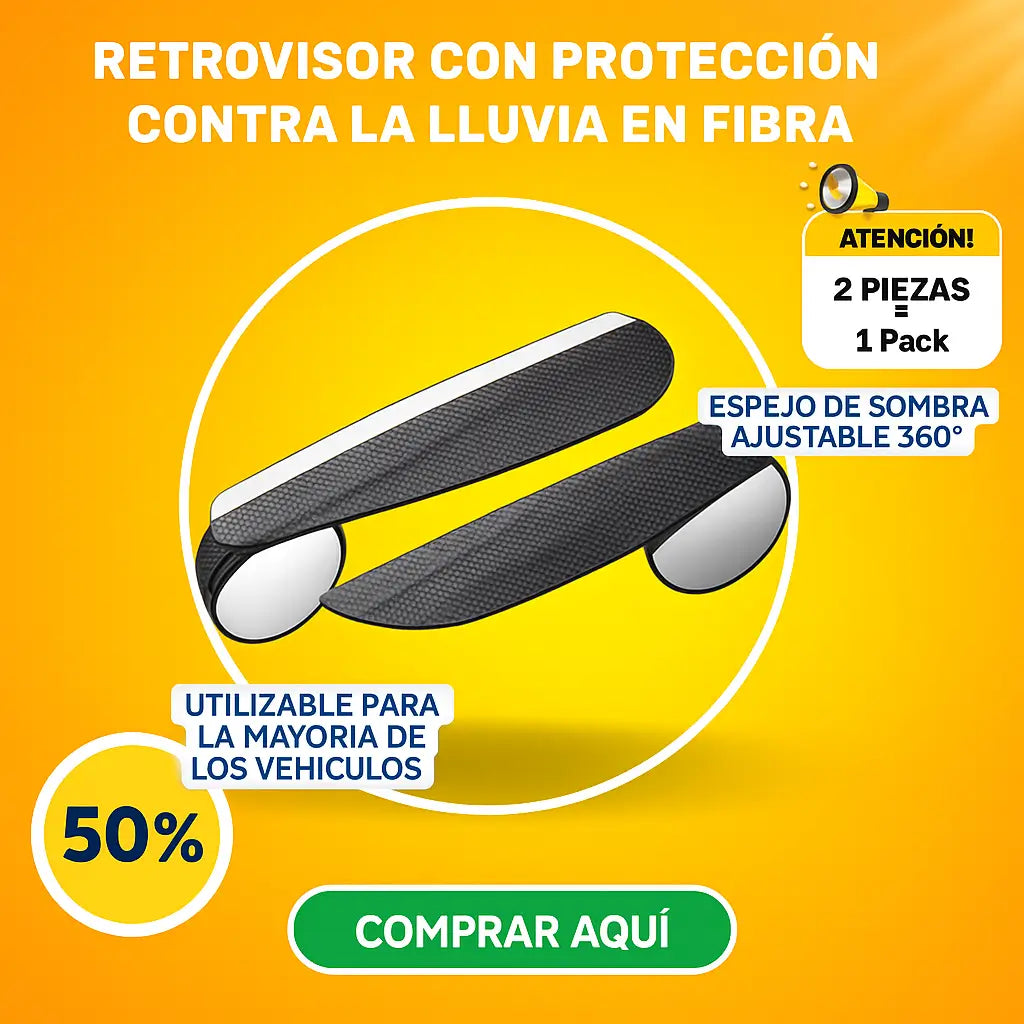 Visión360™ – Retrovisor 2x1 con protección contra lluvia y puntos ciegos