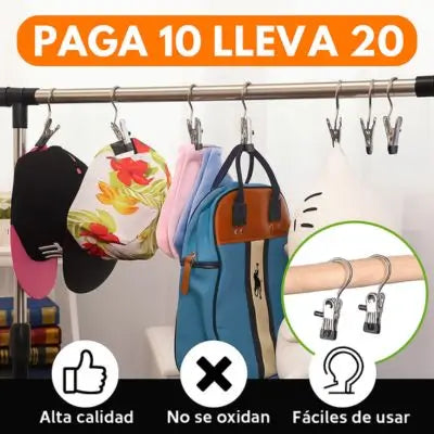 Cliplyn™ ¡Llévate 20 pagando solo 10! Organiza tu ropa y maximisa tu espacio