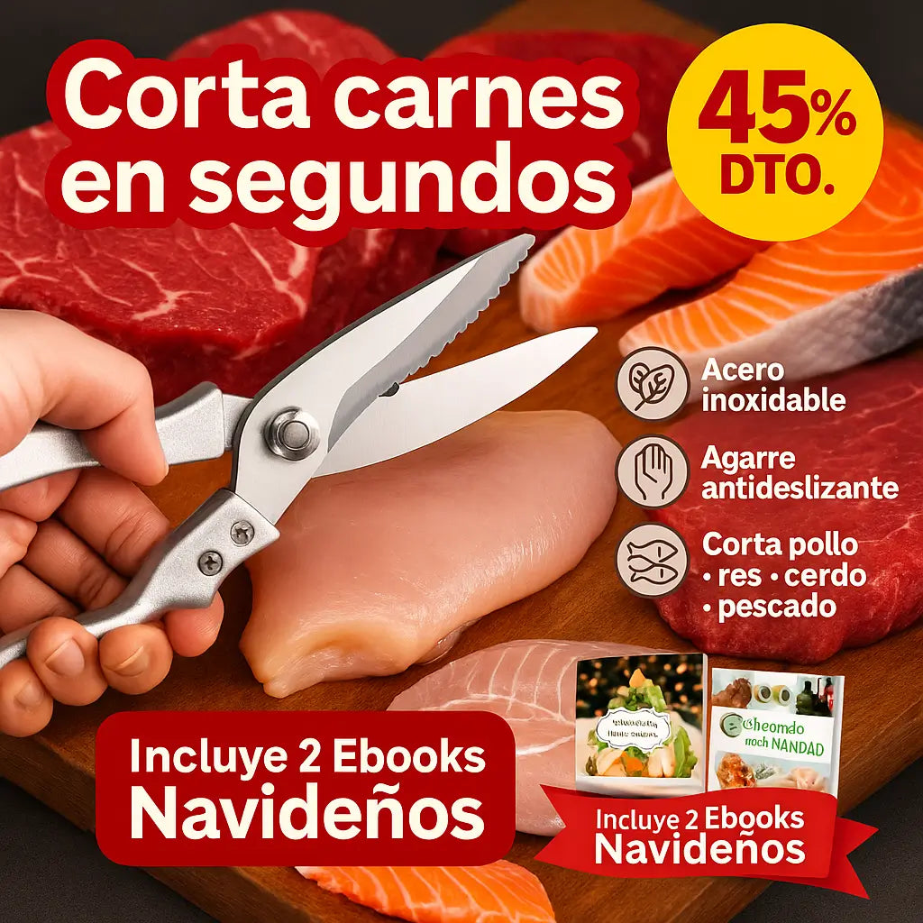 FoodPro™ – Corta carne, cerdo, pescado y más + GRATIS 2 eBooks Navideños