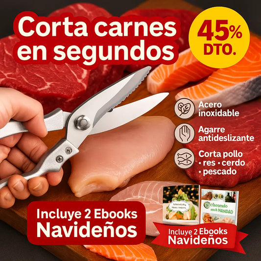 FoodPro™ – Corta carne, cerdo, pescado y más + GRATIS 2 eBooks Navideños