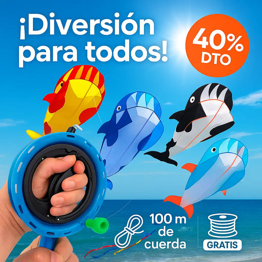 Cometa Ballena 3D Gigante – Diversión que se eleva al cielo 🐳